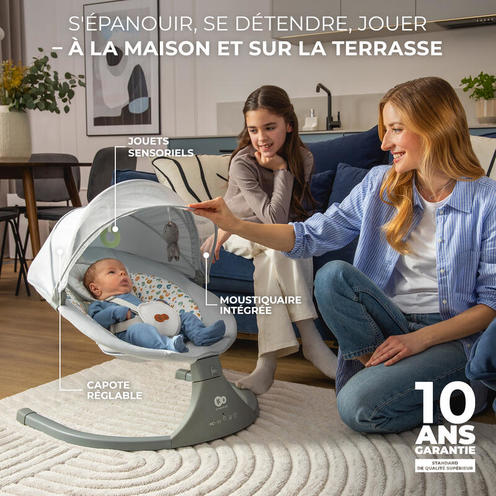 Transat balancelle électrique Lumi 2 light grey - Gris - KINDERKRAFT