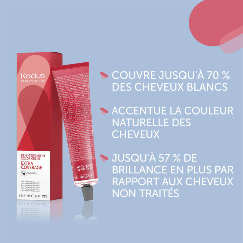 Coloration semi-permanente extra Coverage 6/07 blond foncé naturel marron Kadus 60ML