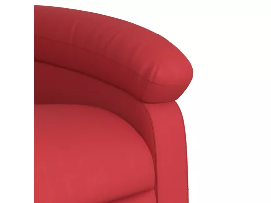 Fauteuil inclinable massant Rouge Similicuir