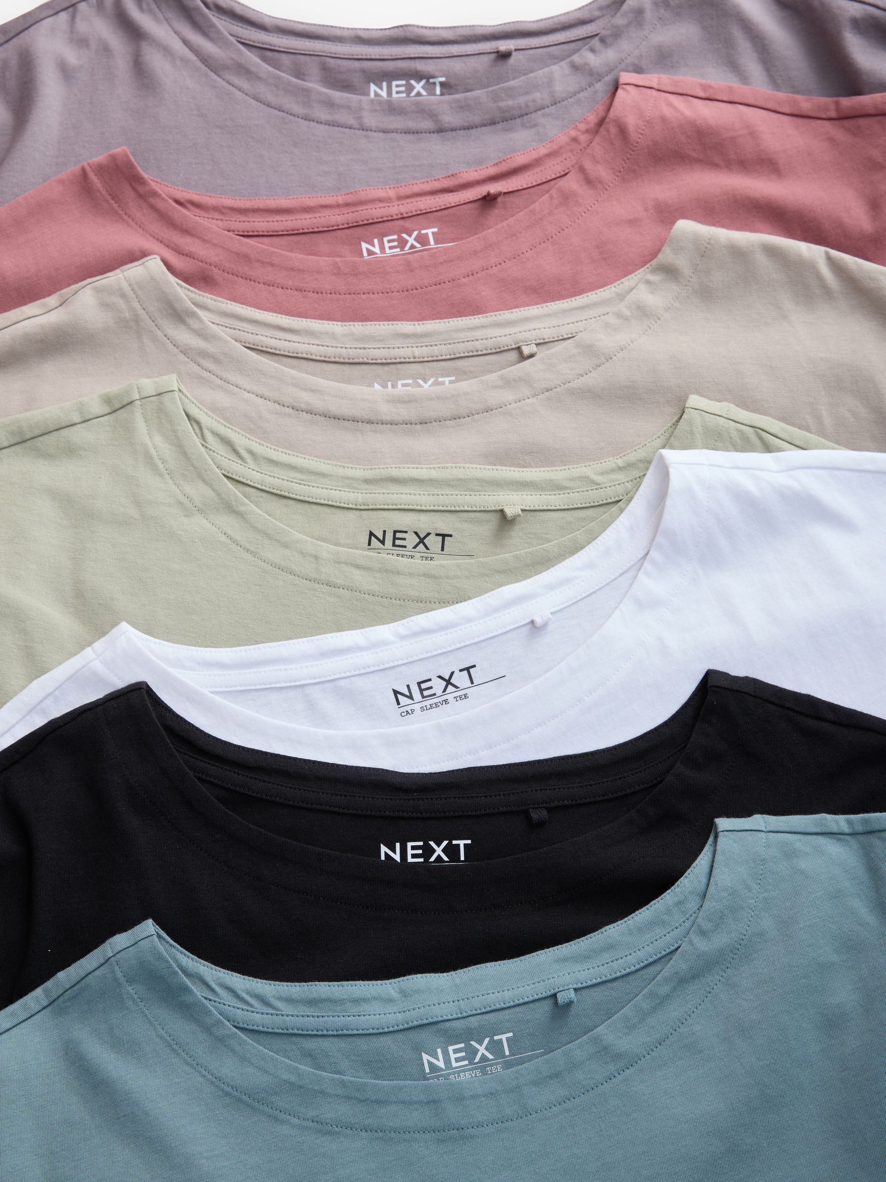 Multi - Verpakking van 7 T-shirts met kapmouwen van 100% katoen