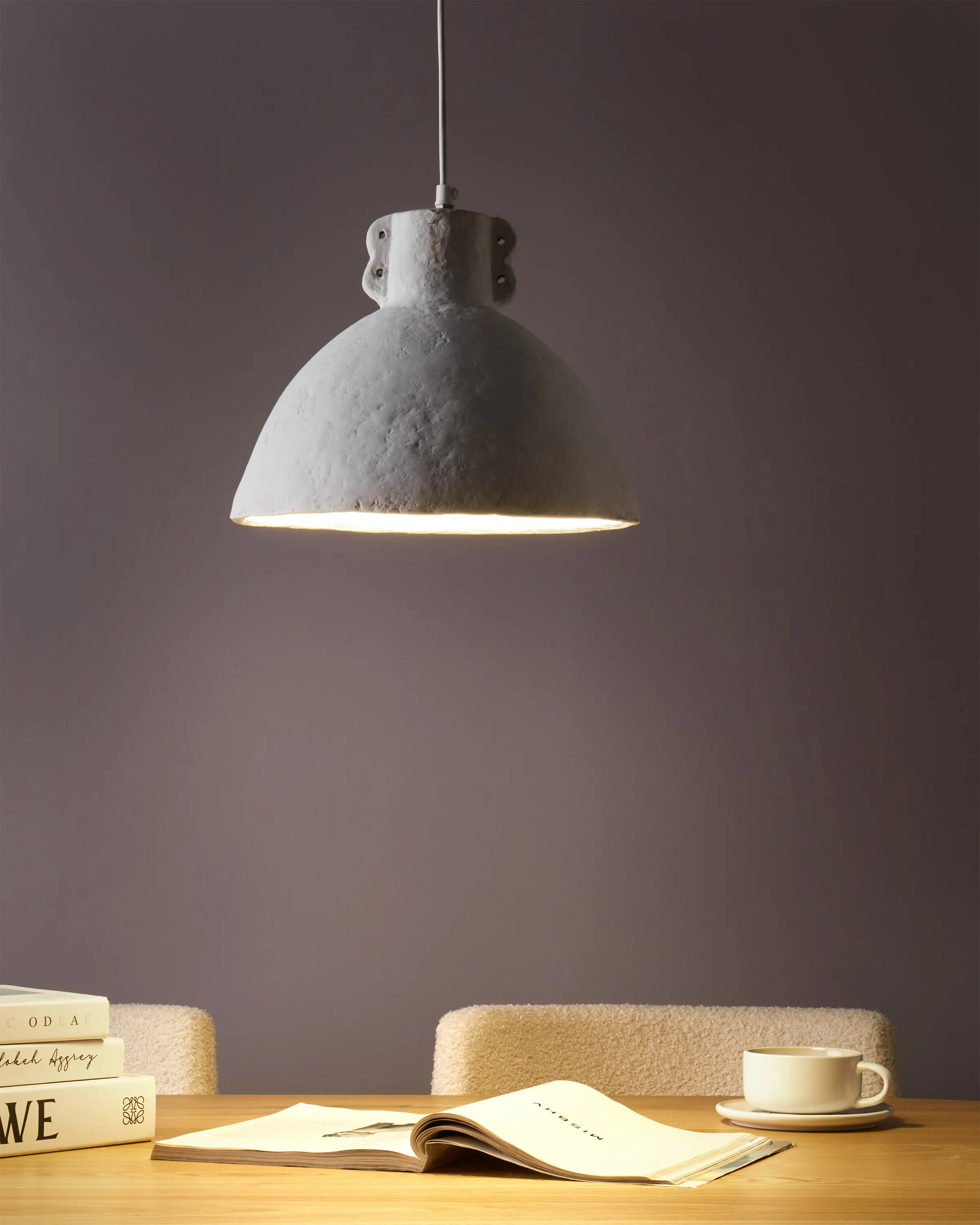 Hanglamp MIGUELETE Papier-mâché Wit