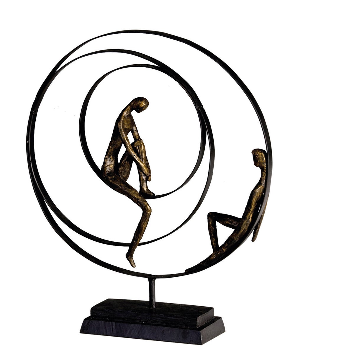 Sculptuur GILDE Decoratie Hoogte 41cm Breedte 34cm bronskleurig, zwarte kunsthars, metaal