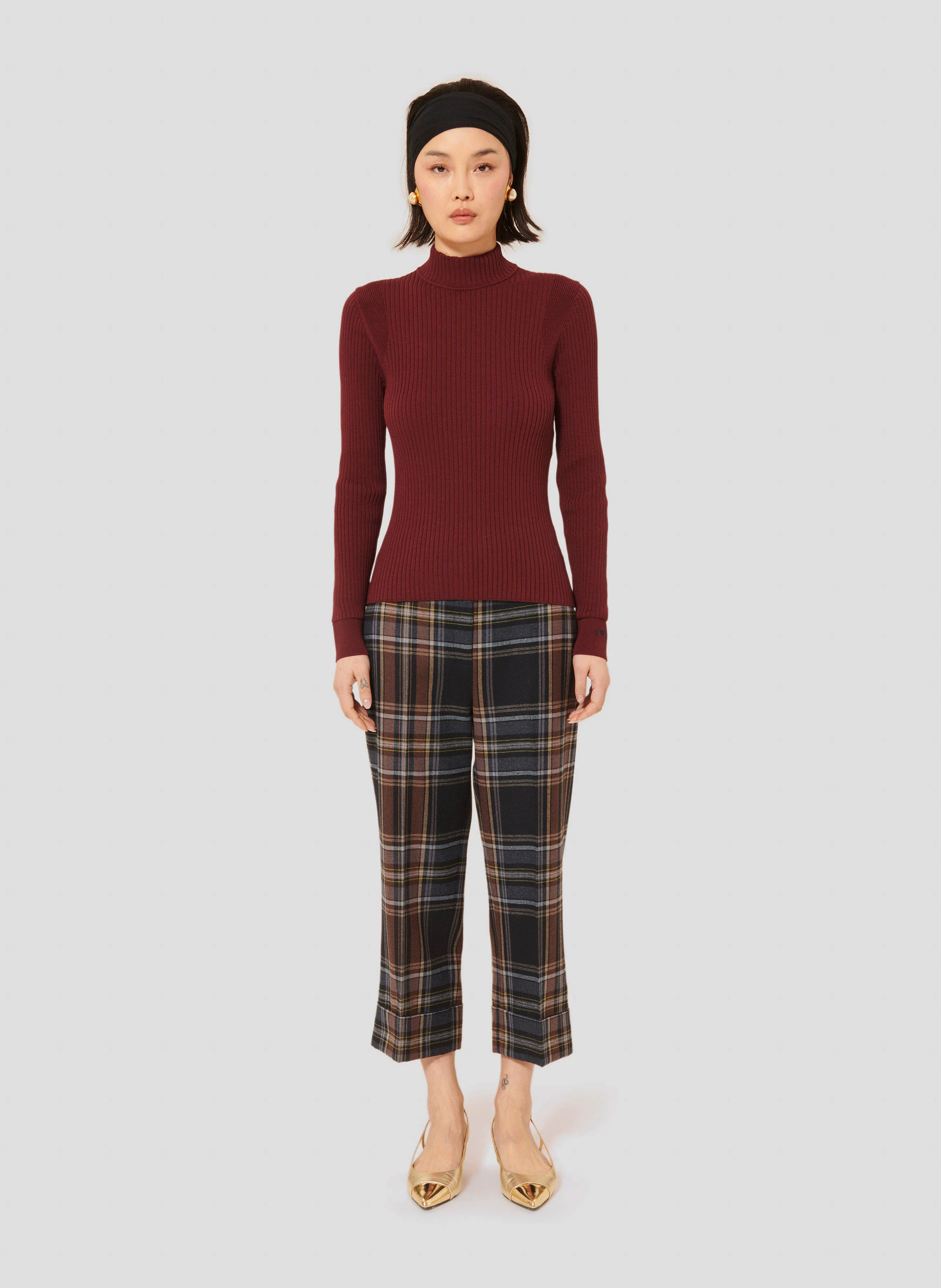 PRUDIE - Pull col rond| Rouge