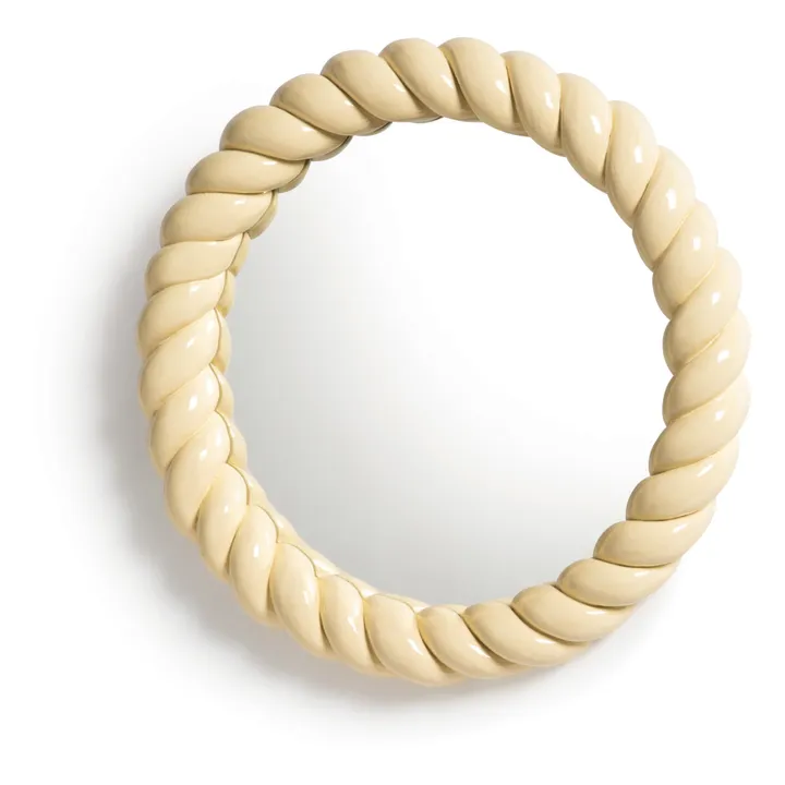 &Klevering Miroir rond Braid | Jaune
