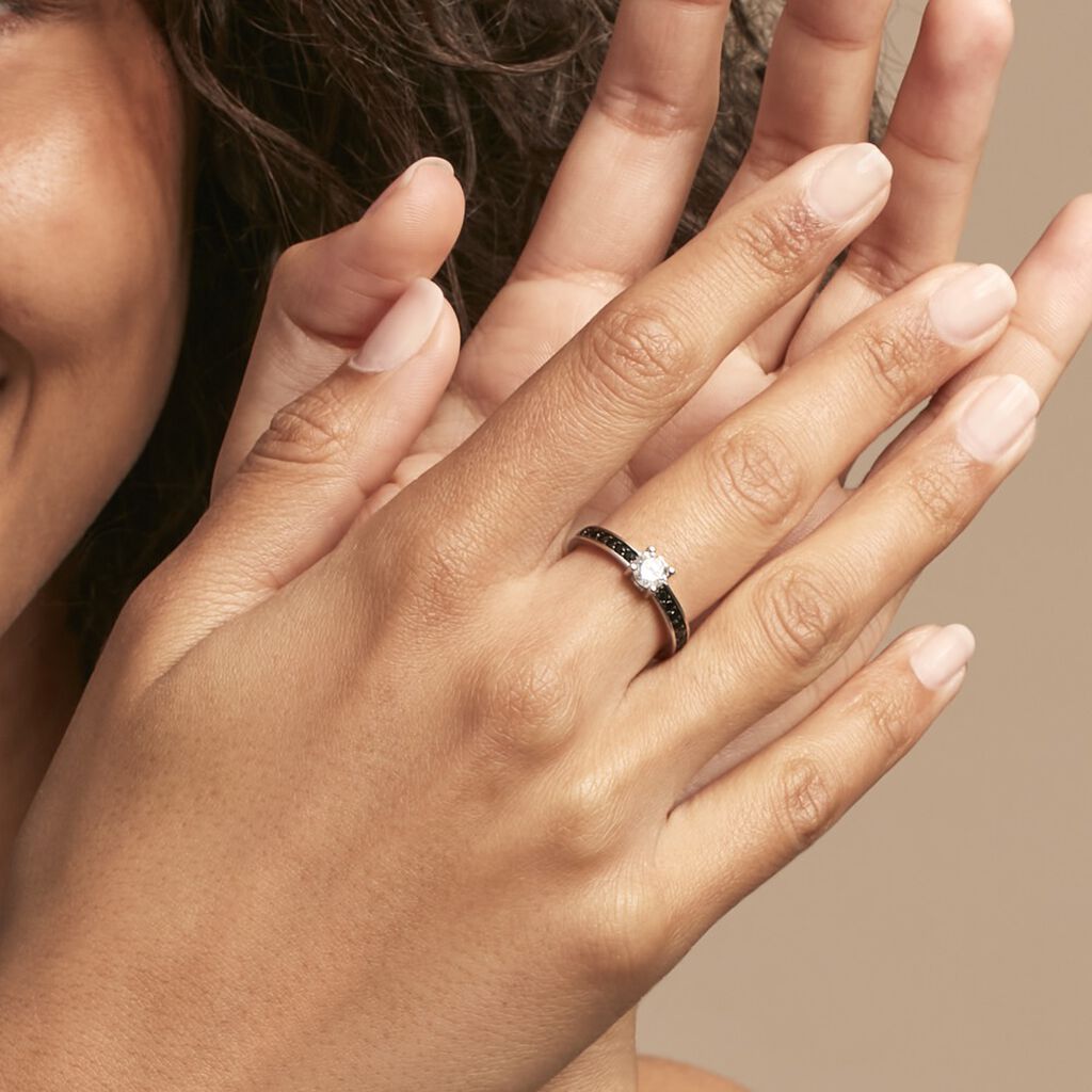 Bague Solitaire Regilla Argent Blanc Oxyde De Zirconium