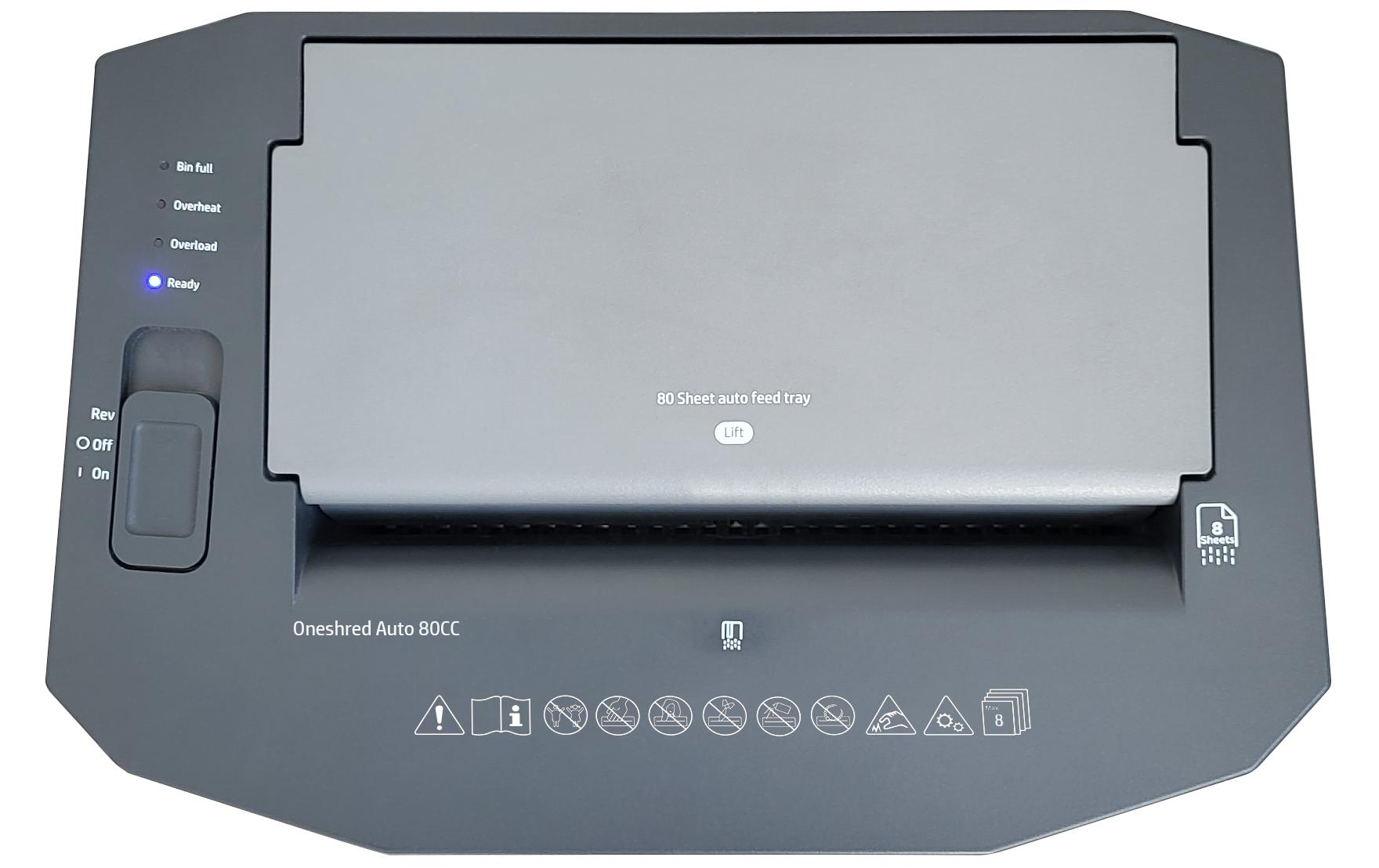 Aktenvernichter One Shredder Auto 80 CC, Sicherheitsstufe 4<br>Aktenvernichter mit Partikelschnitt P-4