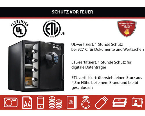 Master Lock LFW123FTC zwarte meubelkluis met elektronisch slot
