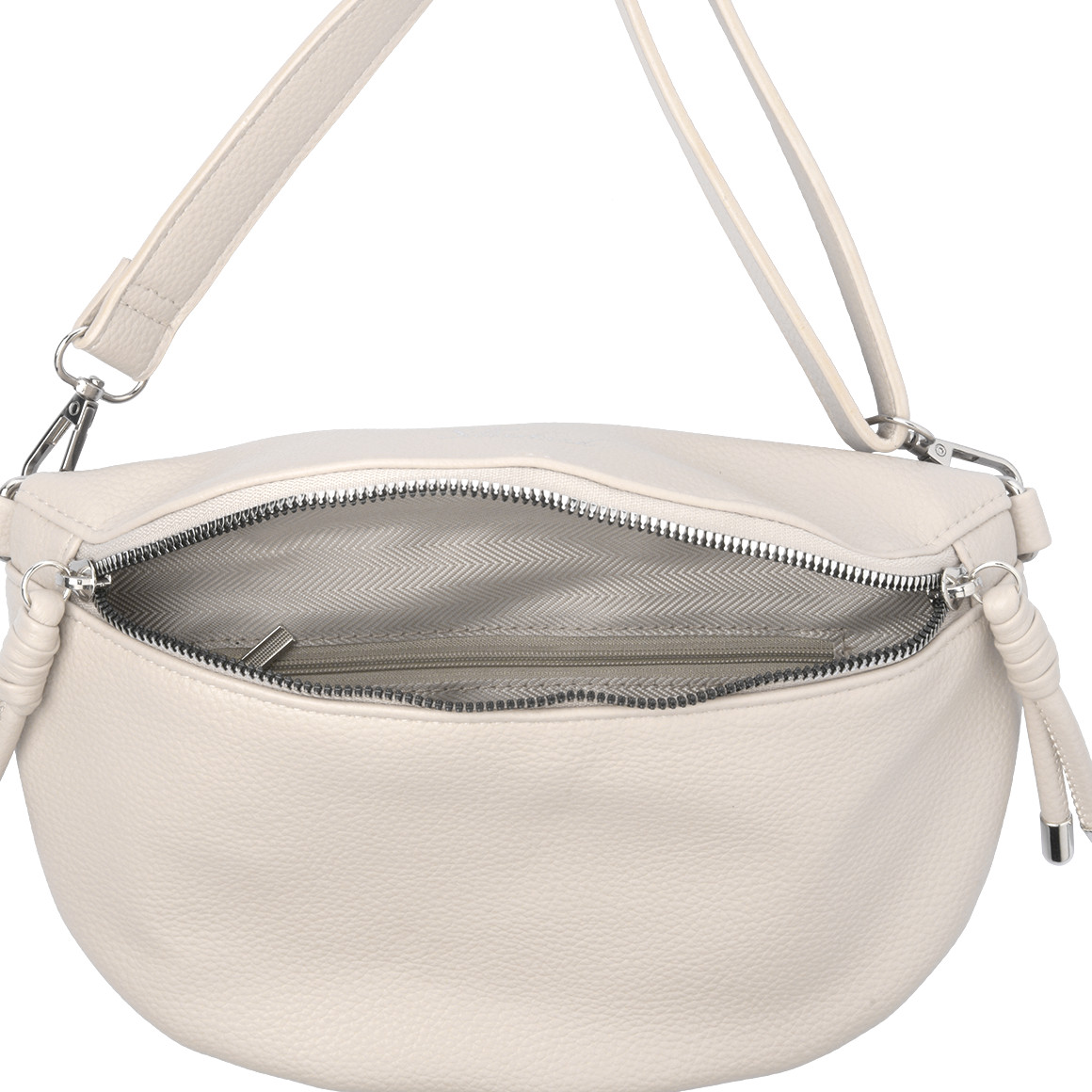 Gina Benotti Große Damen Hip-Bag aus Lederimitat cremeweiss