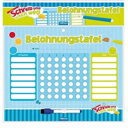 Trötsch Schreib und wisch weg Belohnungstafel mit Stift und Schwamm