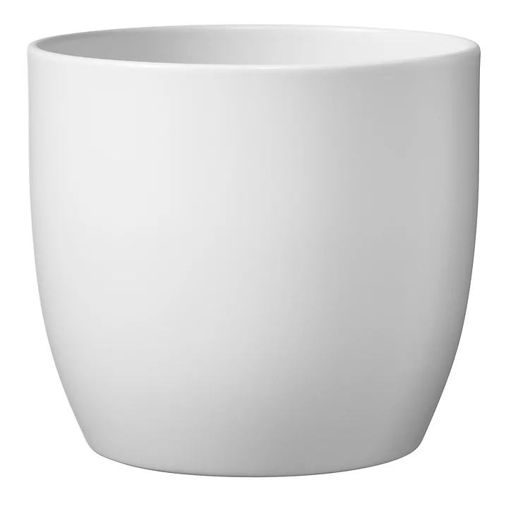 Pot rond en céramique, blanc ø12 cm, H.12,5 cm, 1400 ml