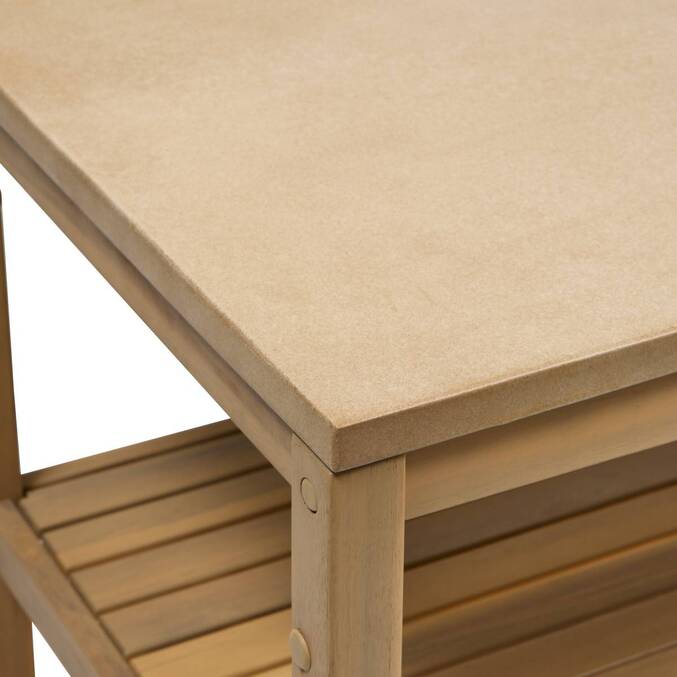 Module à roulettes avec étagères pour cuisine d'été LODGIA Beige
