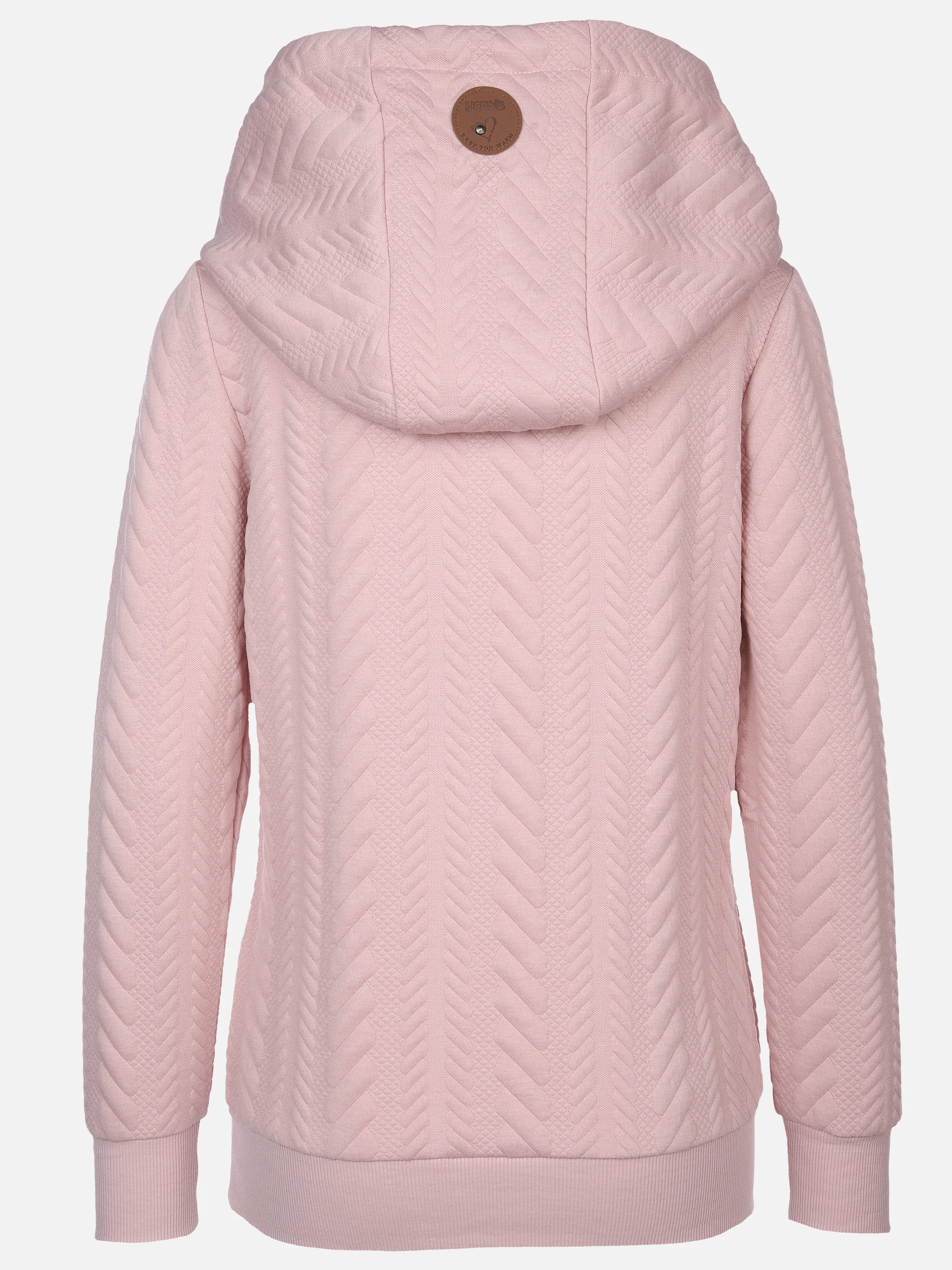Damen Sweatshirt mit überlappendem Kragen und Kapuze