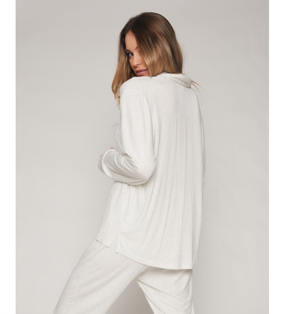 Pijama de Noite em Renda Admas em Cru
