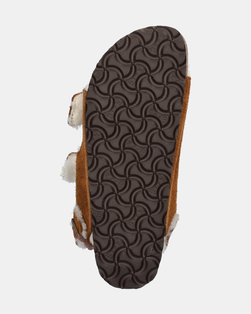 Birkenstock Milano Shearling Sandalen  - cognac
