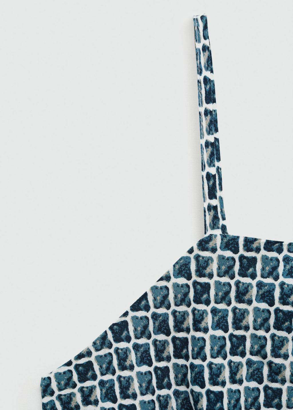 MANGO TEEN maxi jurk met all over print lichtblauw/donkerblauw