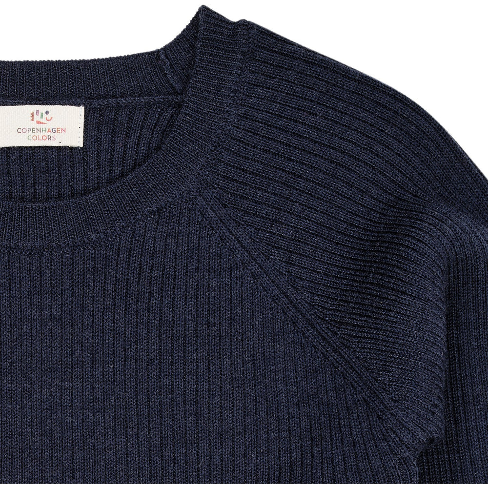 Køb Copenhagen Colors Navy Merino Classic Rib Bluse