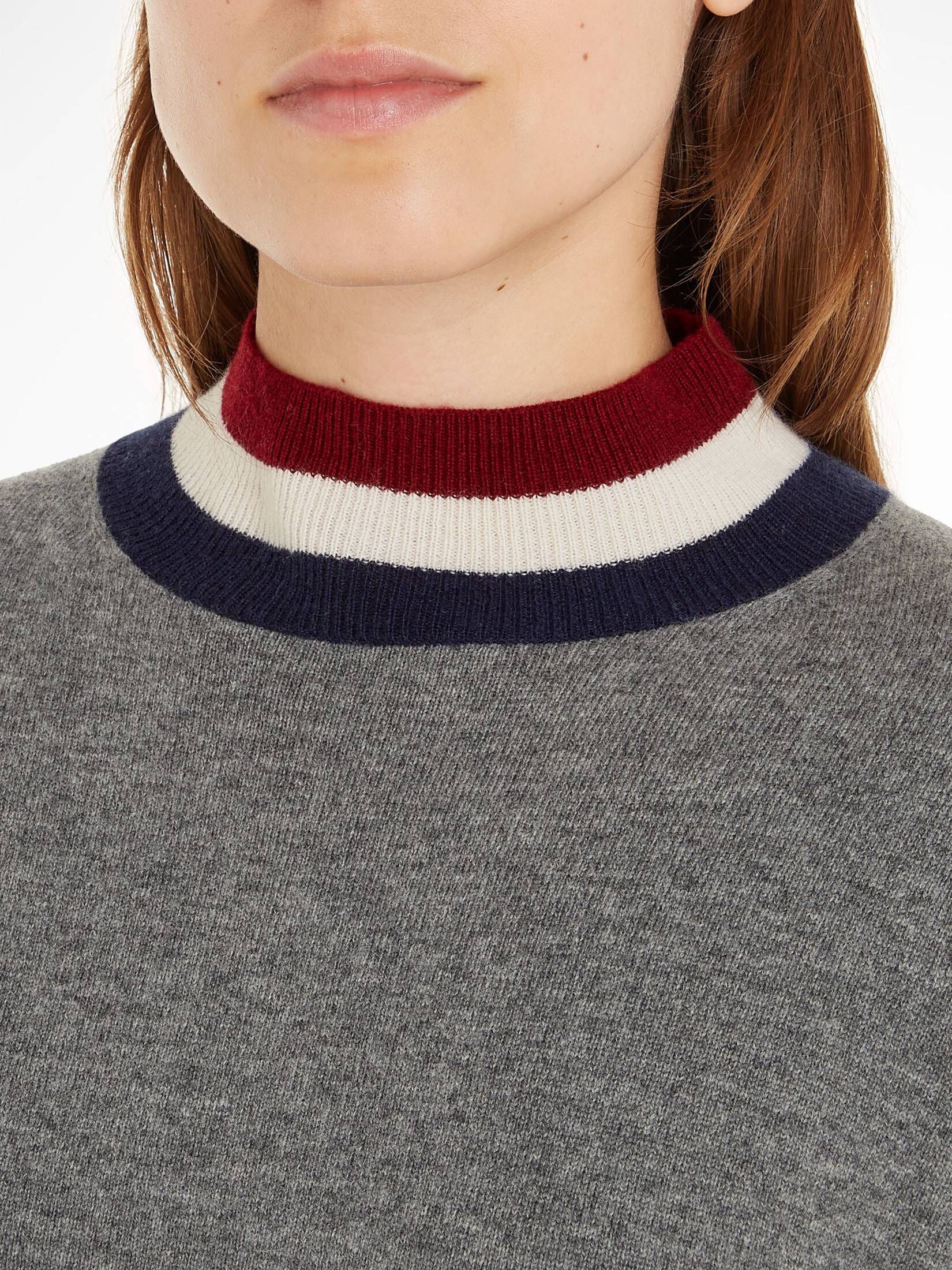 Tommy Hilfiger| Damen Strickpullover WOOL CASHMERE MOCK-NK SWT Relaxed Fit