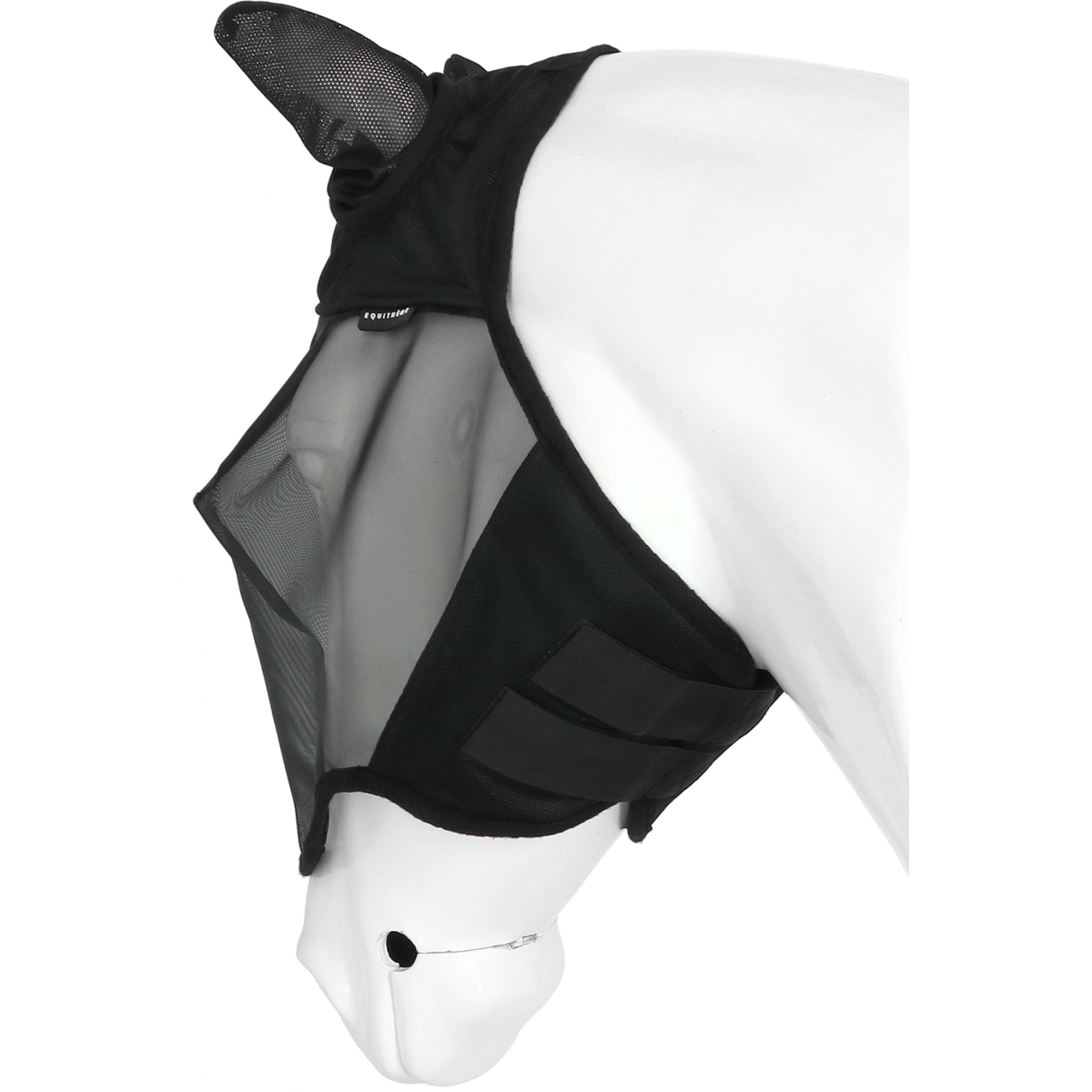 EQUITHÈME Vliegenmasker Anatomic met UV-Bescherming Zwart