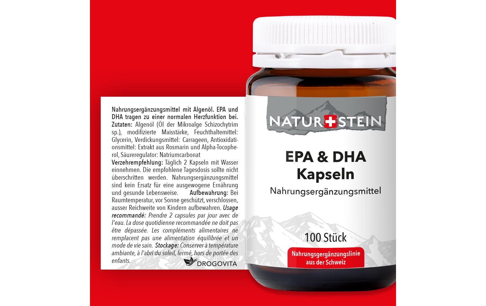 EPA und DHA Kapseln 100 StückVeganes Nahrungsergänzungsmittel mit Schizochytrium Algenöl
