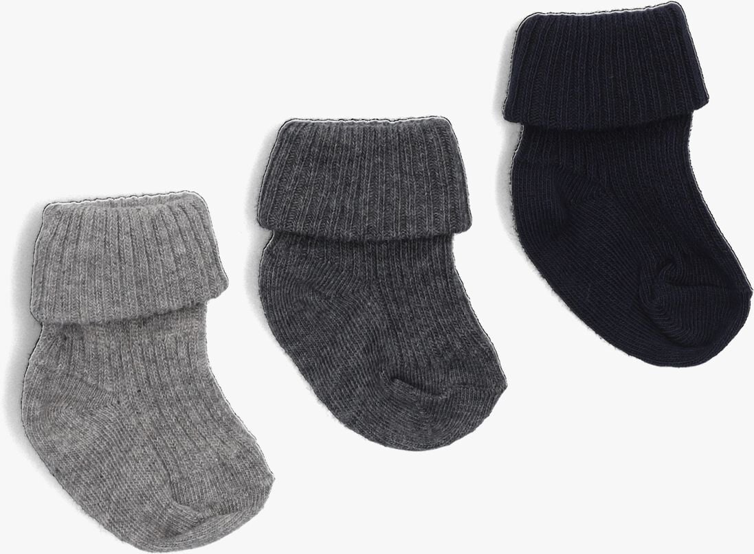 MP DENMARK grijze mp denmark sokken cotton rib baby sock 3-pack