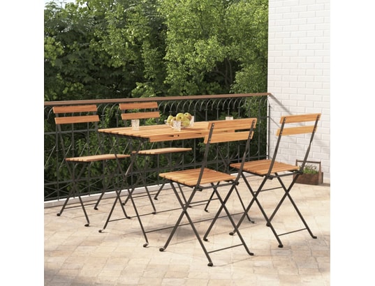LES TENDANCES - Ensemble table et chaises de jardin-brun-4 places-491308