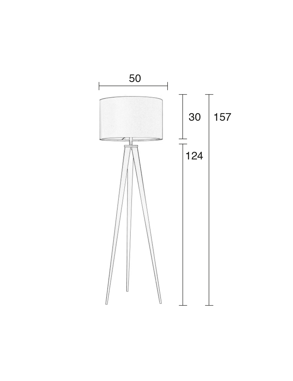 Tripod Vloerlamp zwart