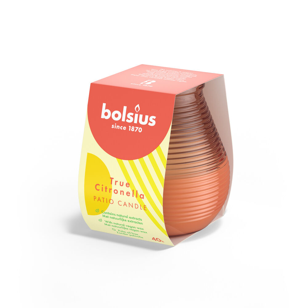 Bolsius True Citronella - Kaars - 9.5 cm - Oranje - Citronella