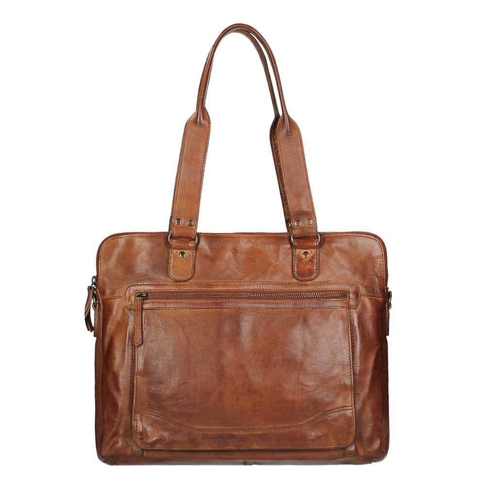 Bear Design Cow Lavato Laptopschoudertas cognac