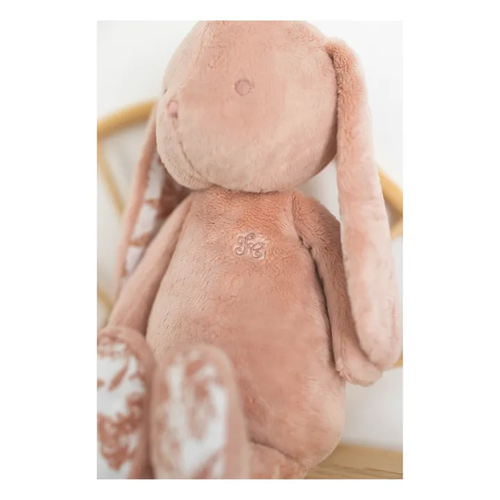 Tartine et Chocolat Peluche Augustin le lapin Toile de Jouy | Rose pêche