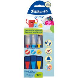griffix Set de pinceaux scolaires, 3 pièces