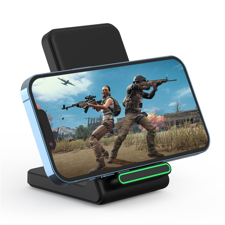 (15W) Qi Wireless Charger Induktionsladegerät Ladestation mit LED - Schwarz