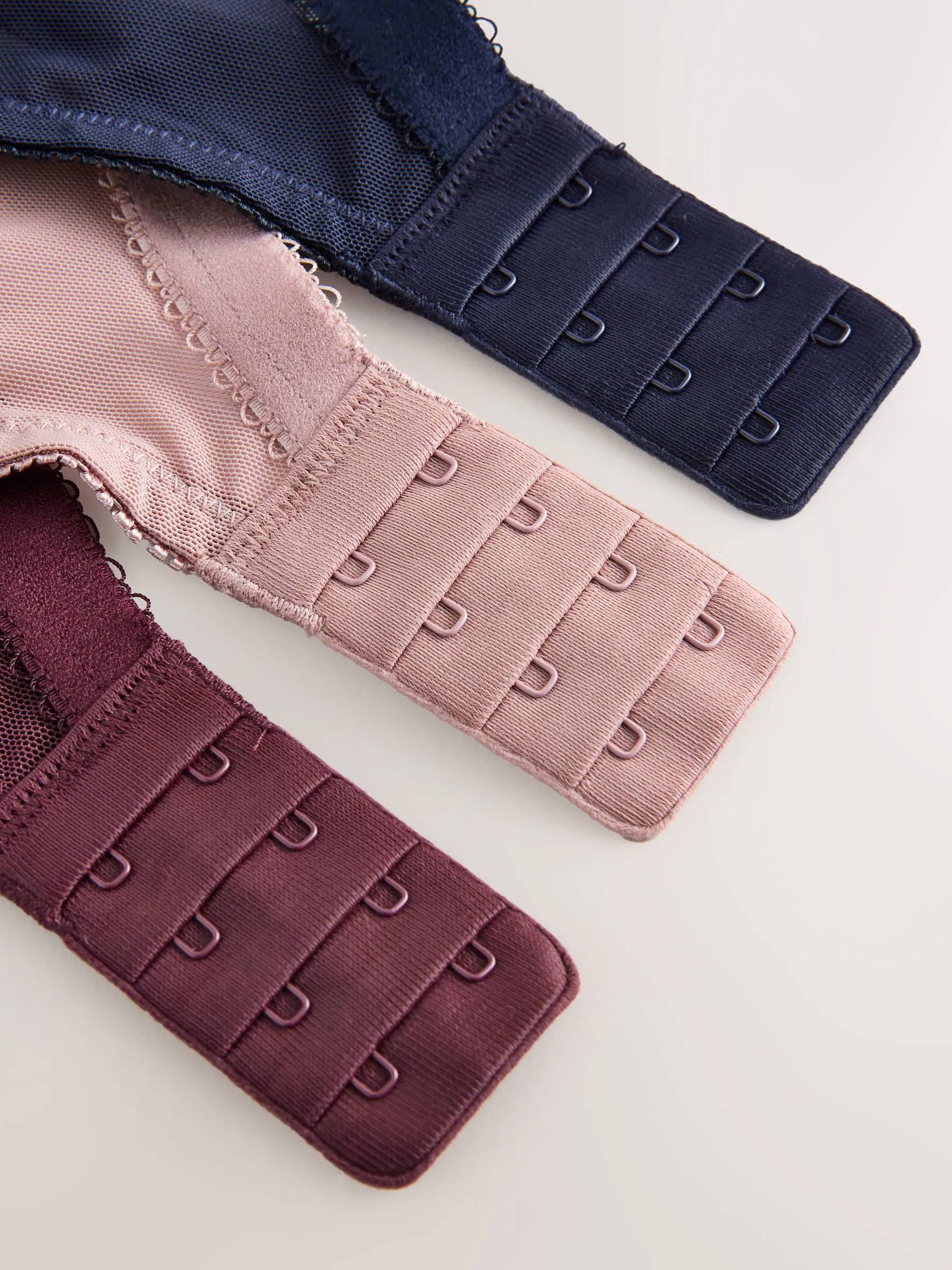 Marineblauw/bessenrood/roze - Total Support ultiem comfortabele kanten beha's met volledige cups 3 stuks