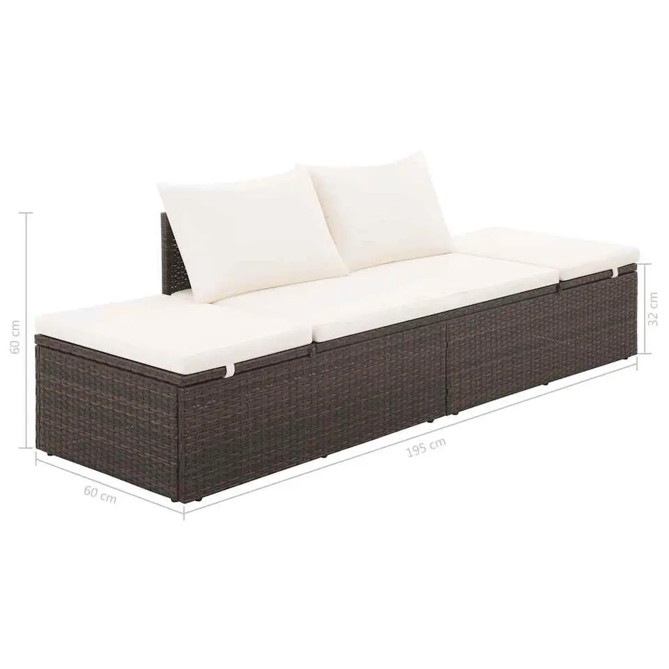 vidaXL - Loungebed - Bruin - Poly rattan