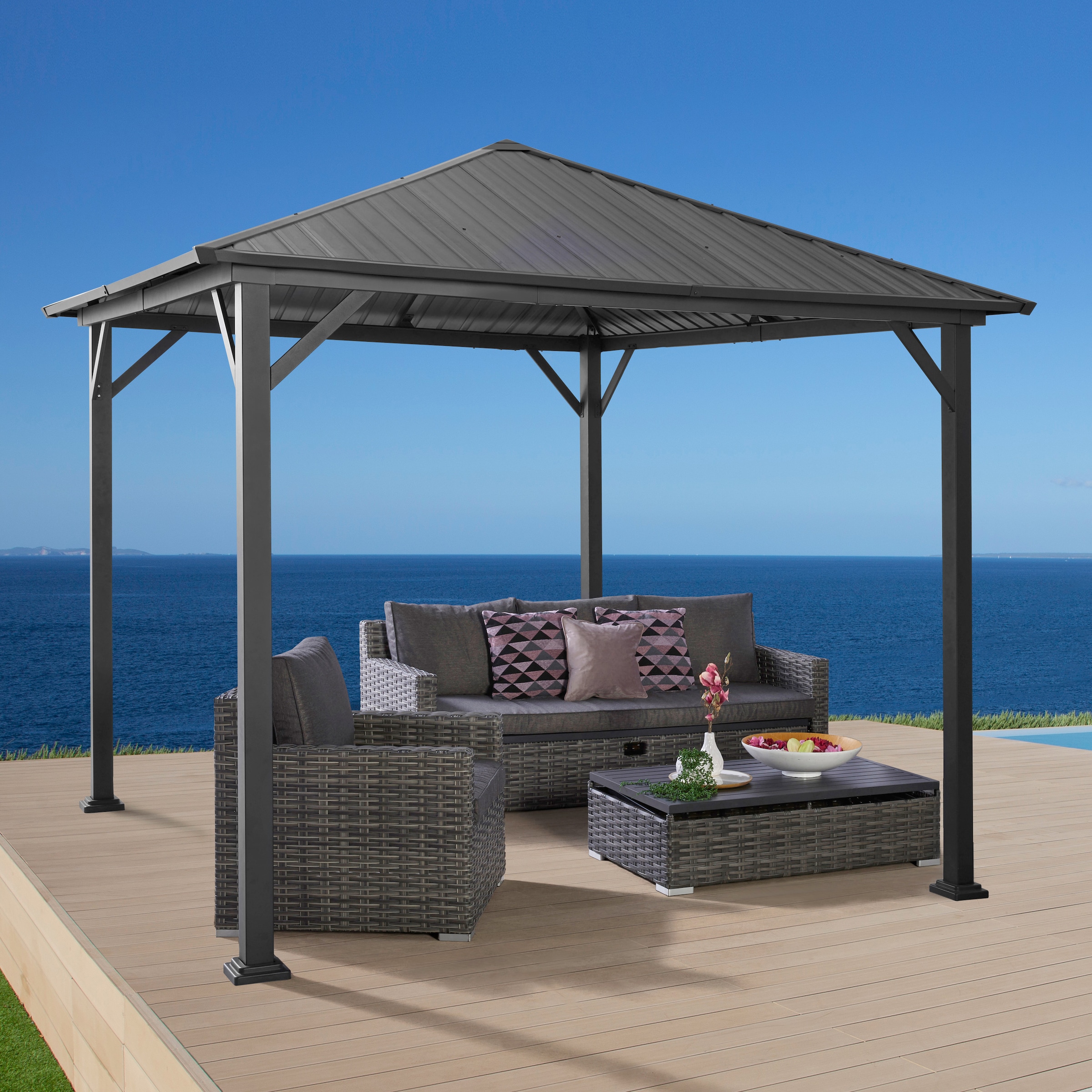 KONIFERA Pavillon »Samos« BxT: 300x300 cm, Stahlgestell, ohne Seitenteile