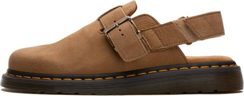 Dr. Martens Patchwork Leren Sandalen met Riptape Straps Beige Heren