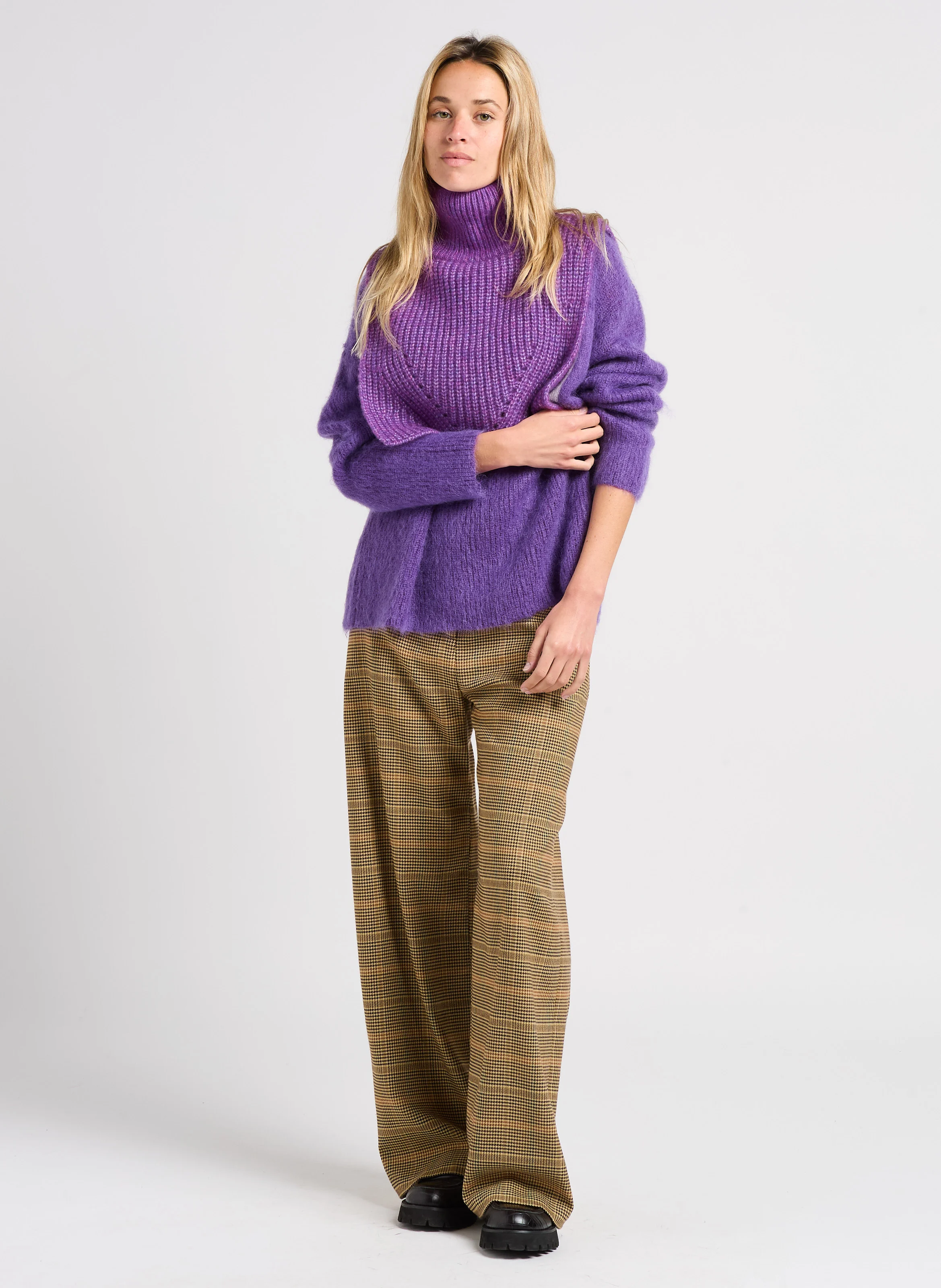 JOHN - Pantalon large imprimé | Marron