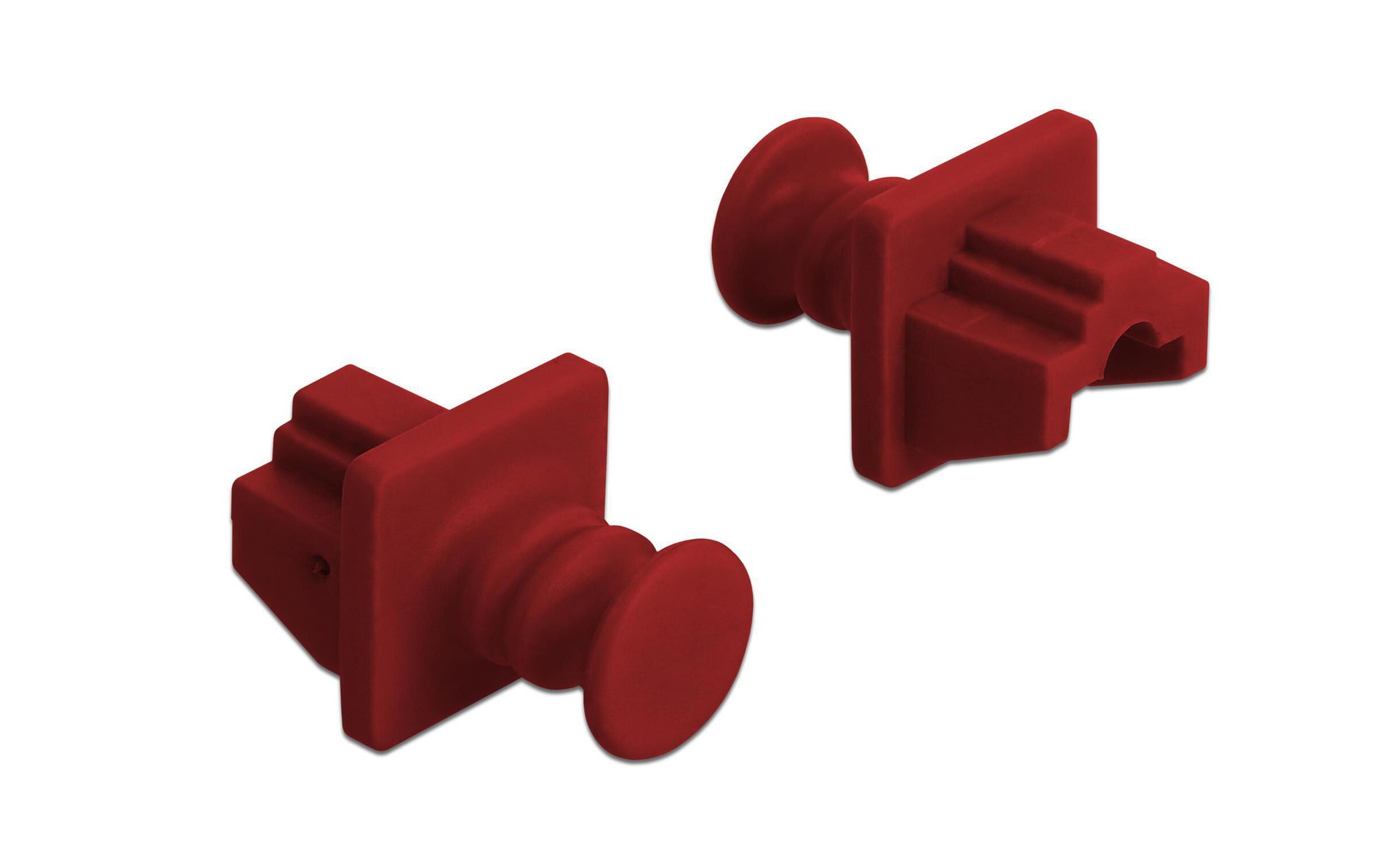Blindstecker/Staubschutz RJ45 10 StückDelock Staubschutz für RJ45 Buchse 10 Stück rot