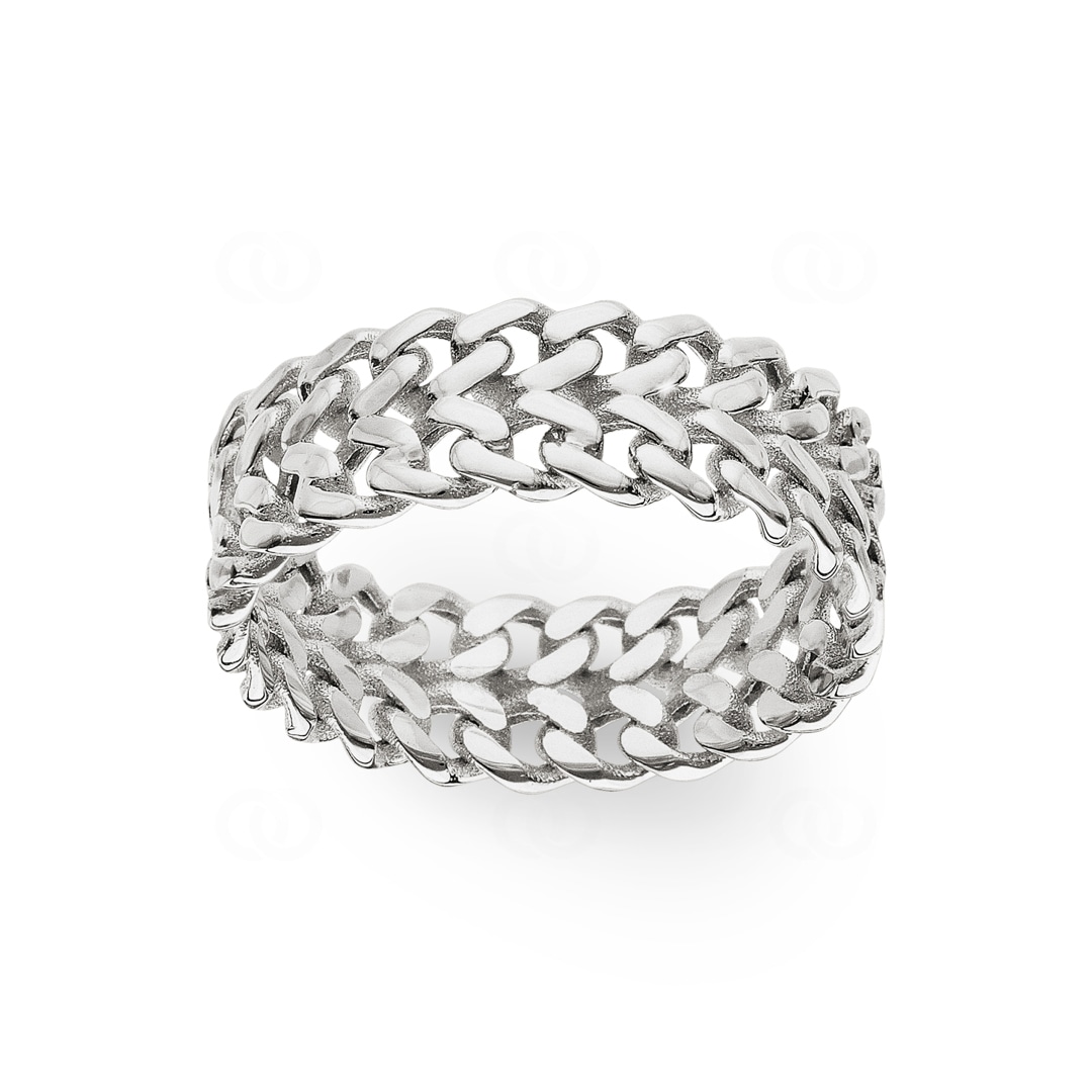 Panzerring 750/18 K Weissgold