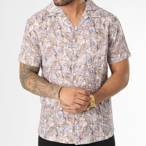 Chemise Manches Courtes Bandana Rose Pale