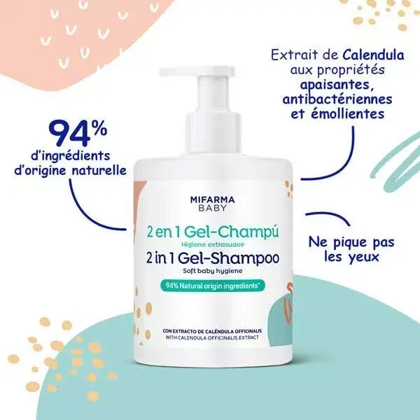 Mifarma Baby Gel Douche Shampoing Calendula 2x400ml