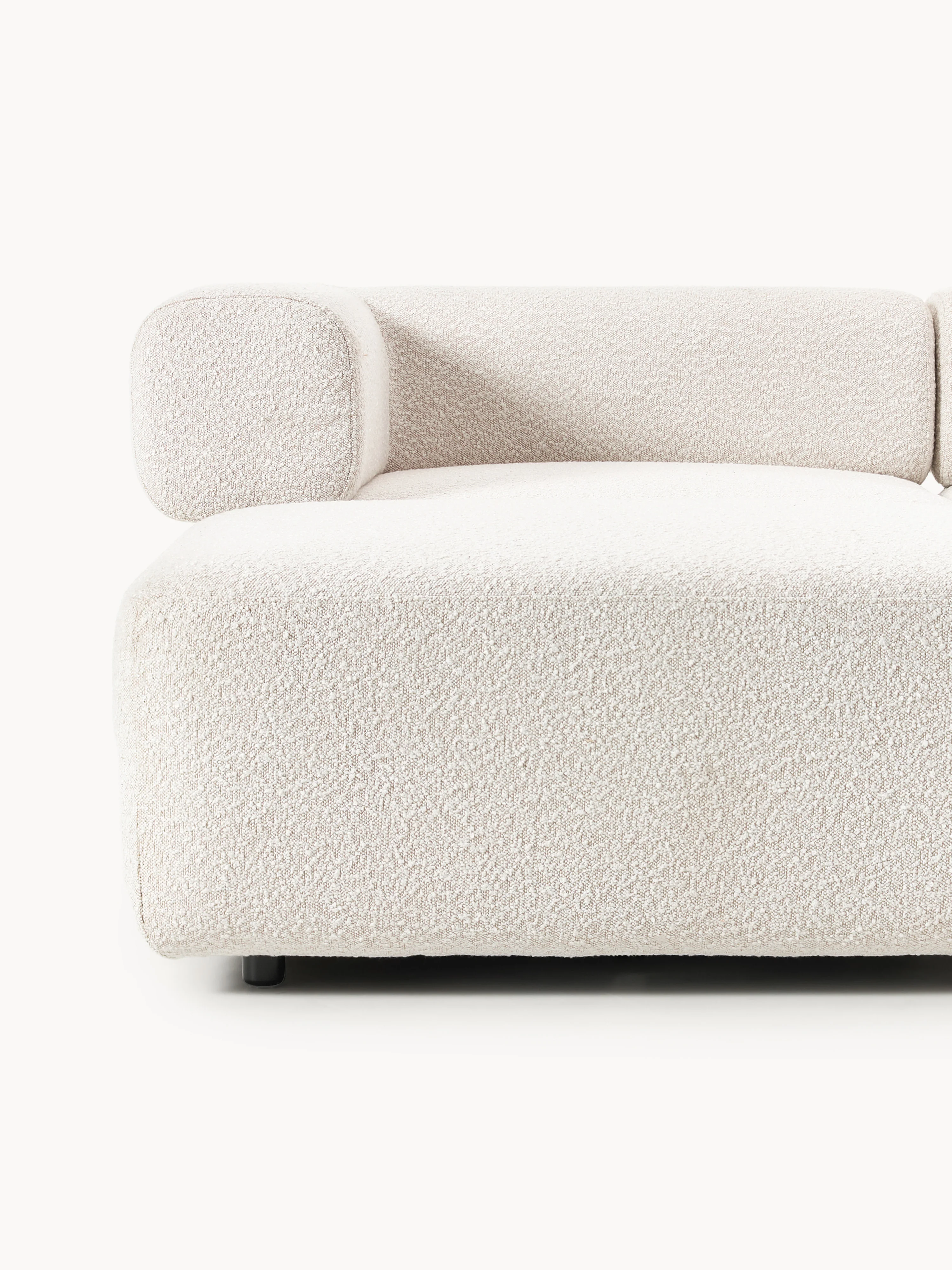 Modulaire bouclé bank Anton (4-zits) met poef (links/rechts)