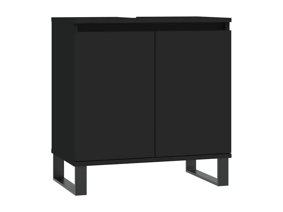 Armoire de salle de bain noir 58x33x60 cm bois d'ingénierie