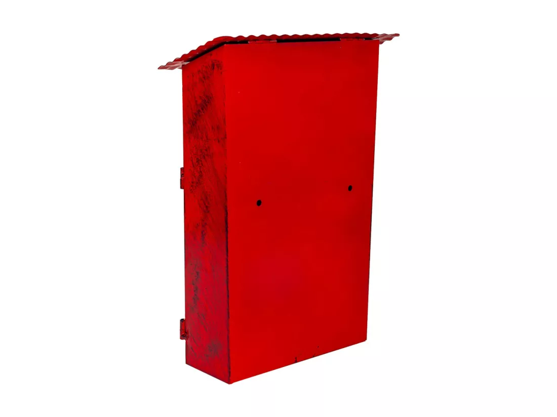 Boîte aux lettres en métal rouge 27x11x37h