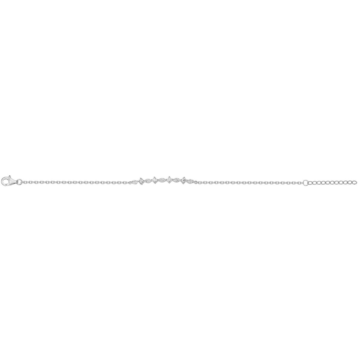 Bracelet en Argent avec oxyde de zirconium blanc