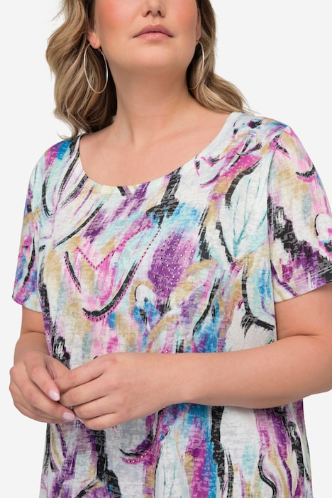 T-Shirt, Alloverdruck, Rundhals, Halbarm