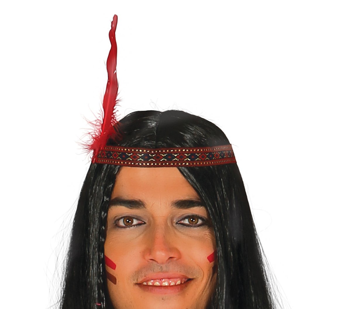 Indianen Kostuum Heren Hoofd 3 delig