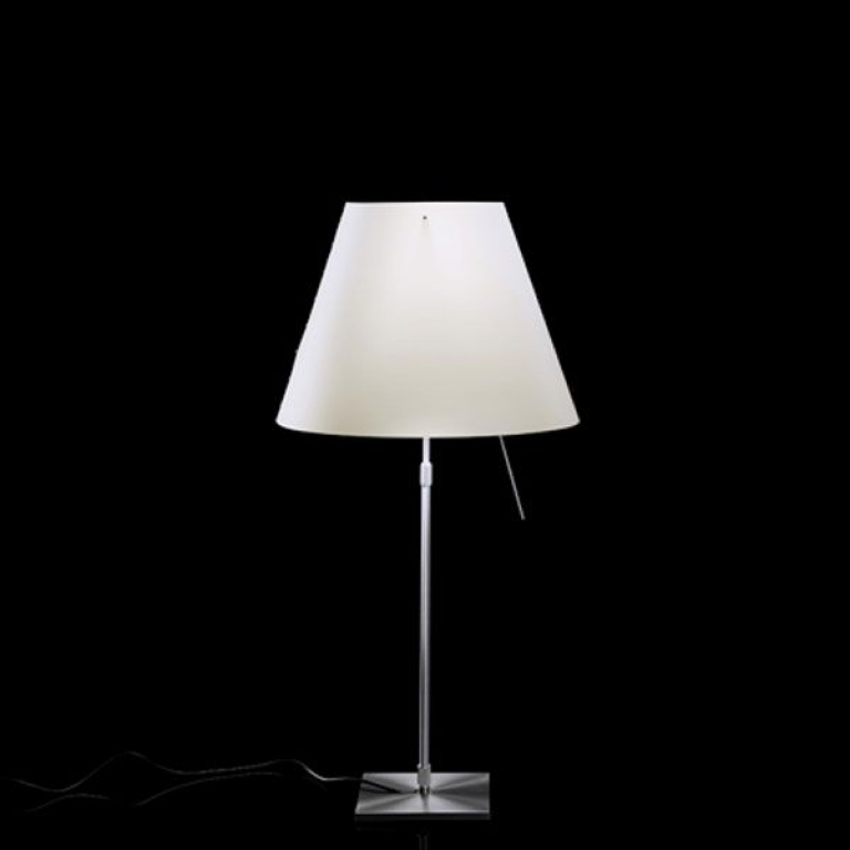 Luceplan Costanza tafellamp telescopisch met dimmer aluminium/wit