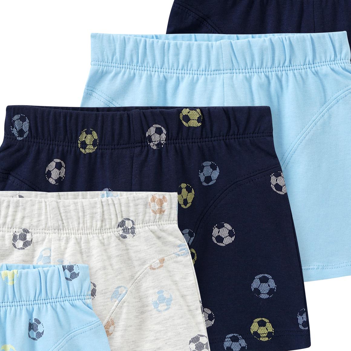 Topolino 5 Jungen Boxer mit Bio-Baumwolle hellblau / dunkelblau / creme