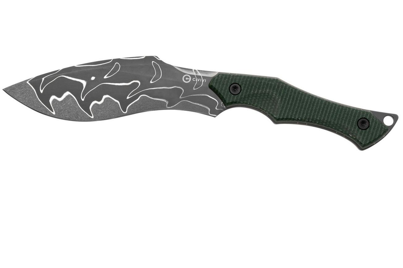 Civivi Vaquita II C047C-DS2 Damascus, Green Canvas Micarta, nekmes, Nathaneal Matlack design