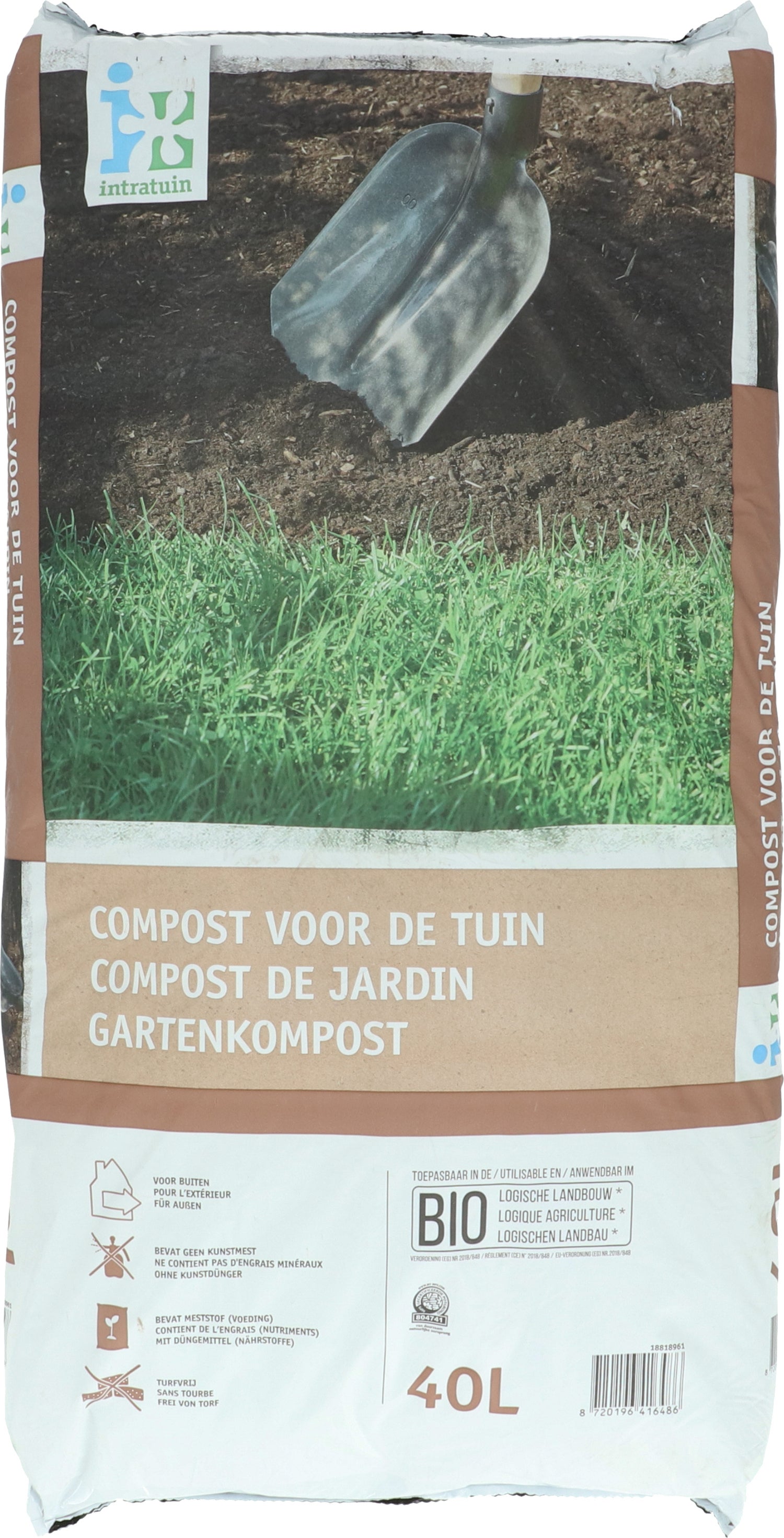 Intratuin tuincompost turfvrij Bio 40 L